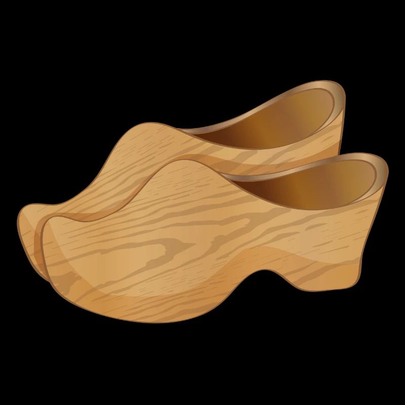 Two Dutch wooden shoes also called clogs