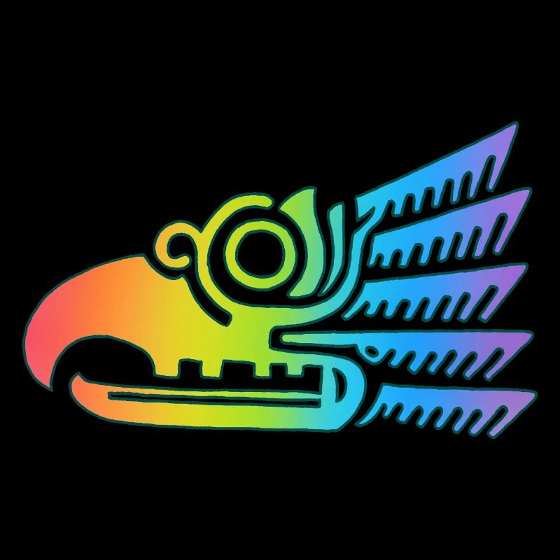 Tête d'oiseau tribal multicolore