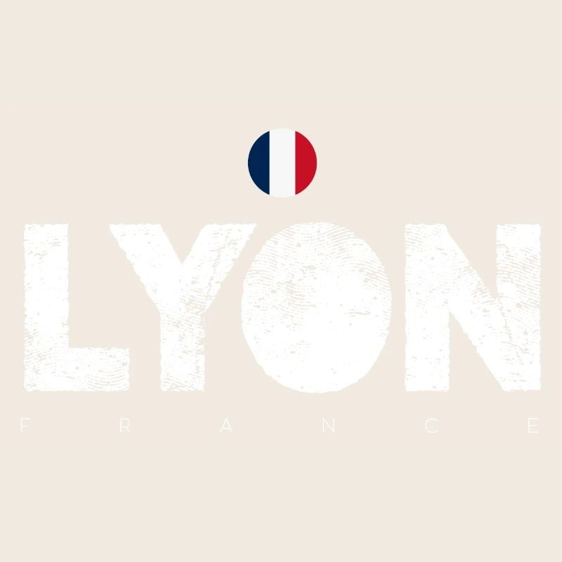 Texte en gras de Lyon avec drapeau français