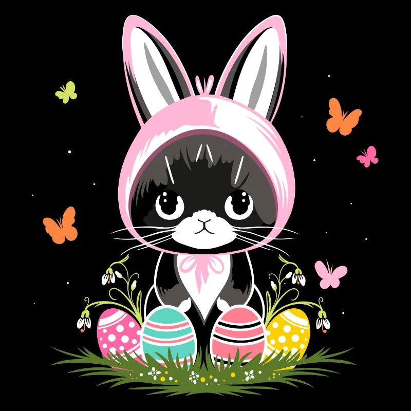 Chat de Pâques Oeufs de Pâques Costume de lapin