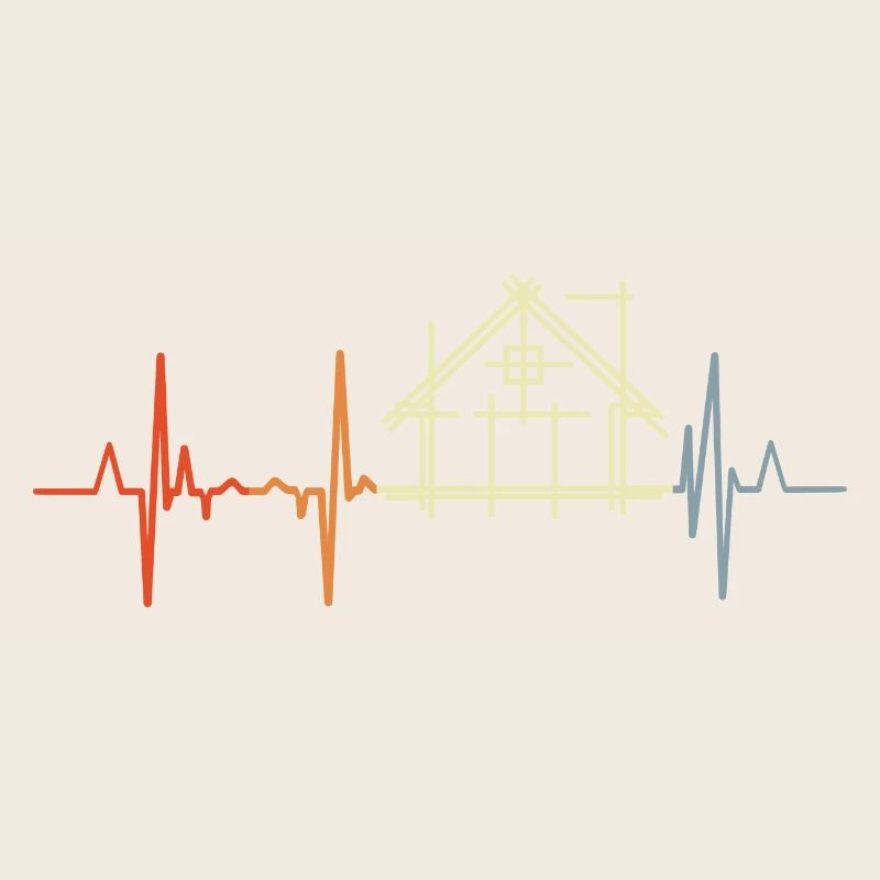 Architecte Cardiogram Look Rétro