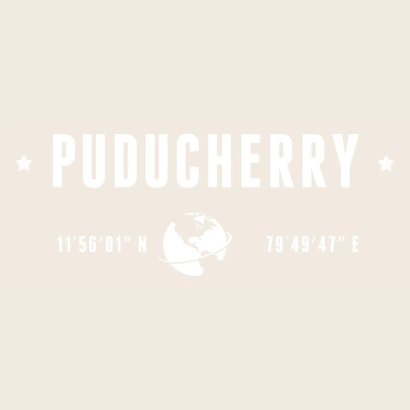 PUDUCHERRY Stylized Geographical Coordinates