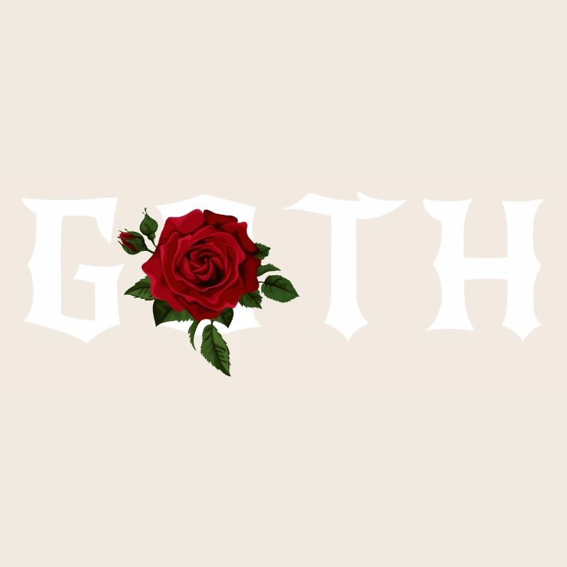 Gothic, Gothic-Thema mit roter Rose