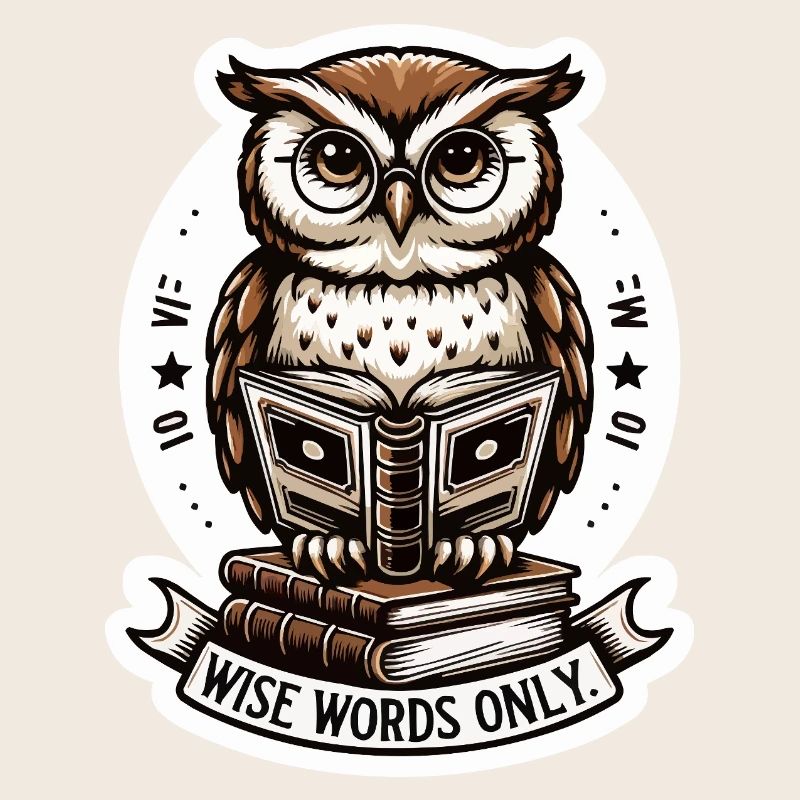 Weise Eule liest Buch
