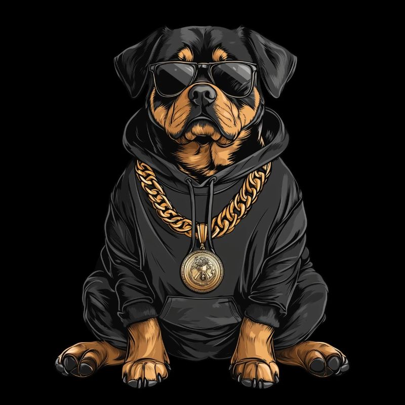 Rottweiler cool dans le style hip-hop