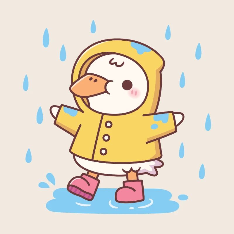 Canard mignon en imperméable jaune