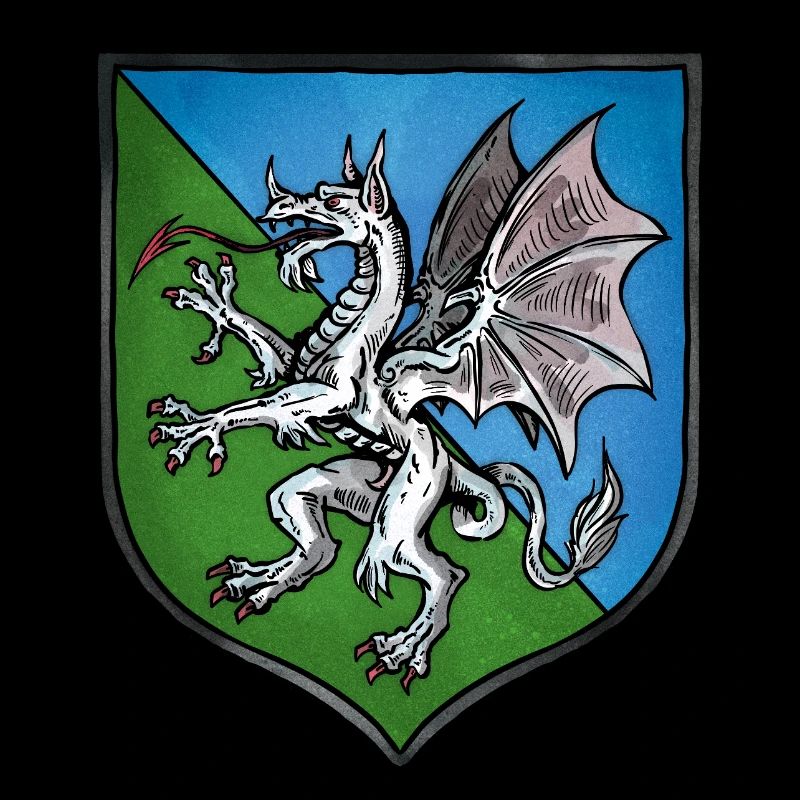 Wappen weißer Drache