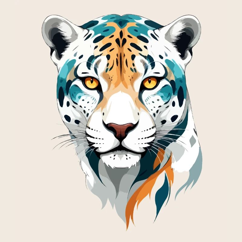 Leopard Vector Art Vibrant Colors Illustration