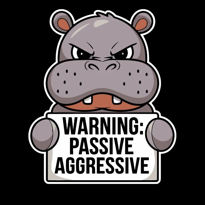 Warnung: Passiv Aggressiv Nilpferd