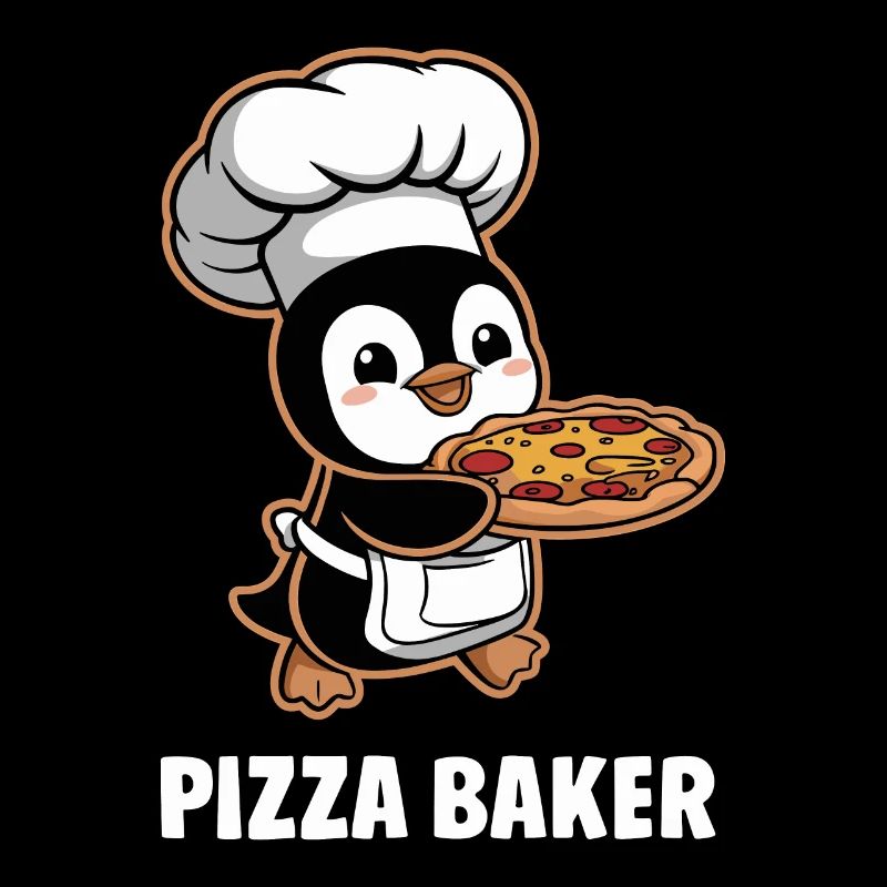 Pizza Baker Penguin Funny Chef