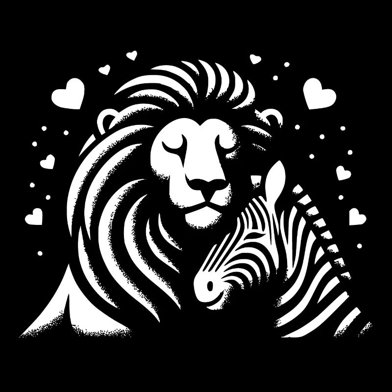 Löwe und Zebra Liebe und Freundschaft