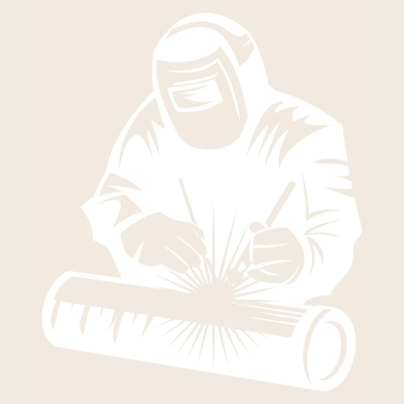 Welder silhouette during arc welding