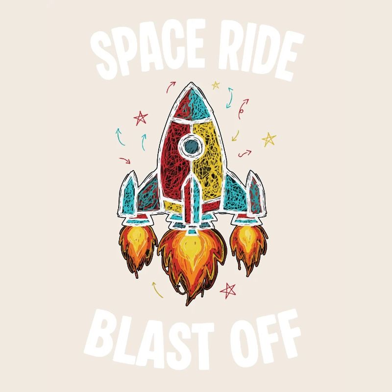 Fusée Espace Retro Scribble Blast Off