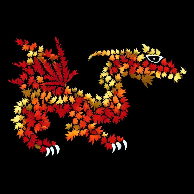 Dragon de feuilles d’automne
