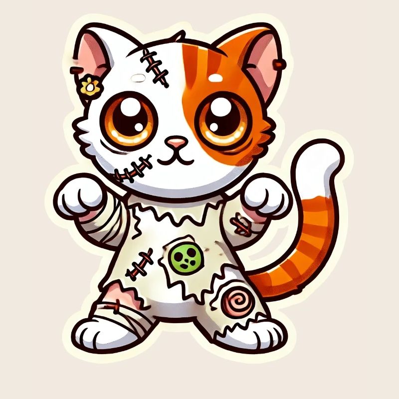 Süßes Zombie Katze Halloween Kostüm Süßes oder Saures!
