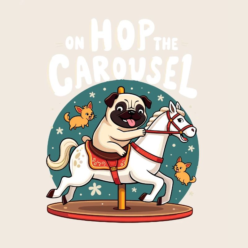 Mops Hundehalter Mops Liebe Karussell