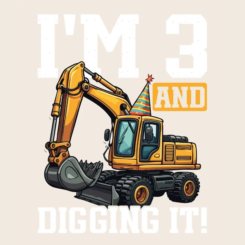 Ich Bin 3 Und Grabe Es Bagger Geburtstagsfeier
