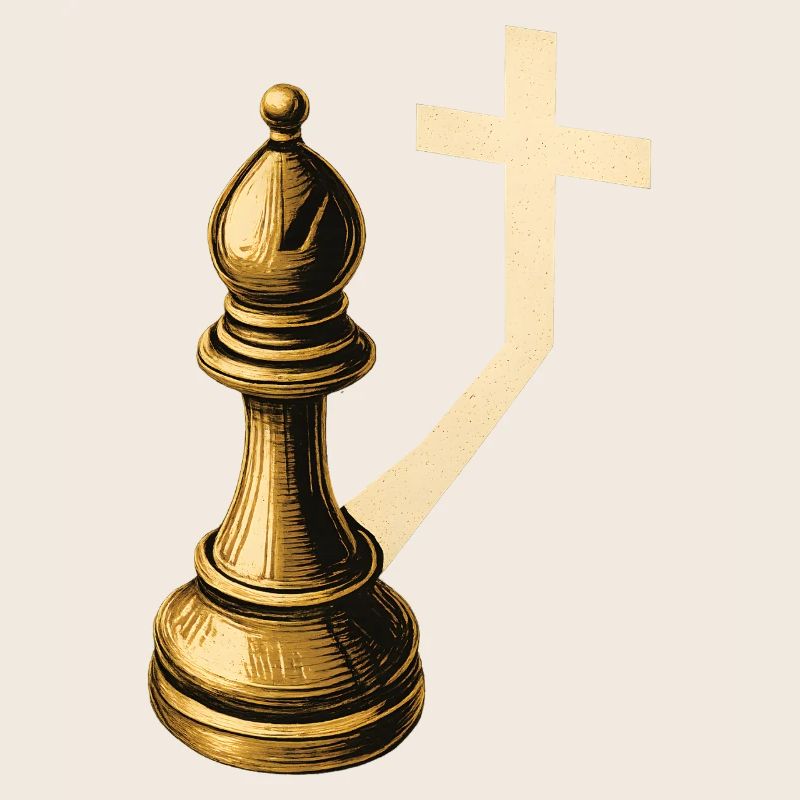 Chess Players Chess Pieces Bishops Shadows