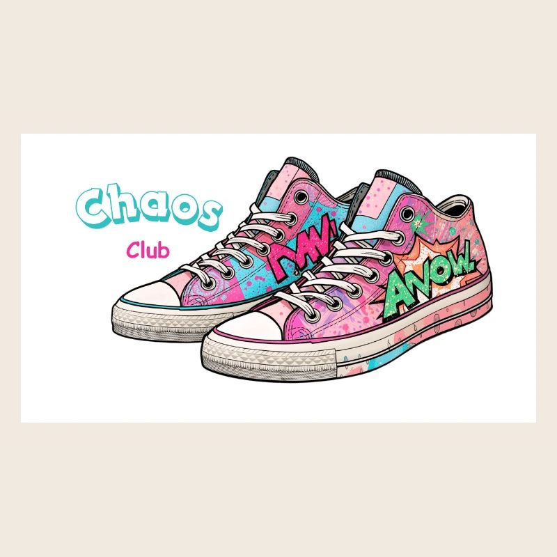 Bunte Sneakers mit Comic-Design