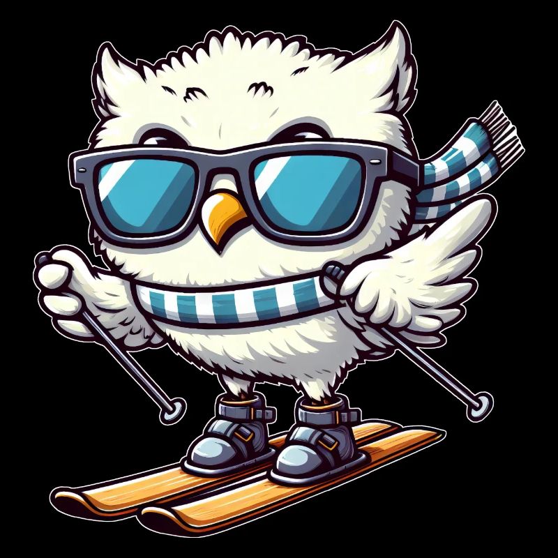 Schneeeule Skifahrer, Winterurlaub Charme