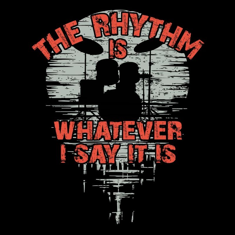 Drumset silhouette with reflection funny saying
