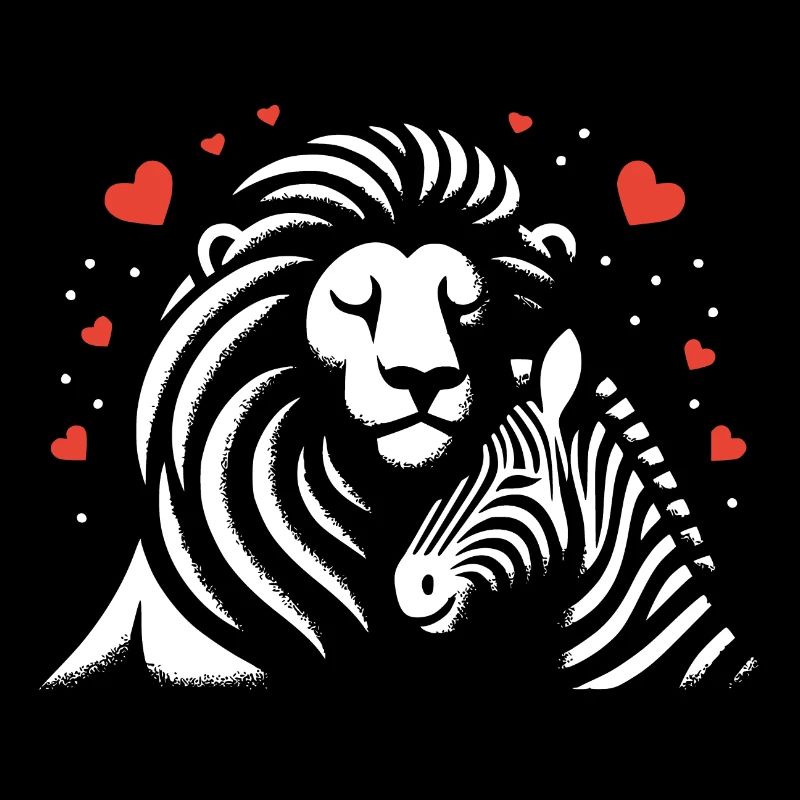 Löwe und Zebra Liebe und Freundschaft