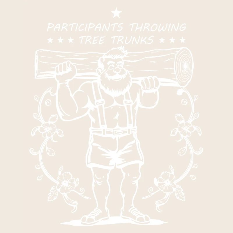 Tree trunk throwing competitors