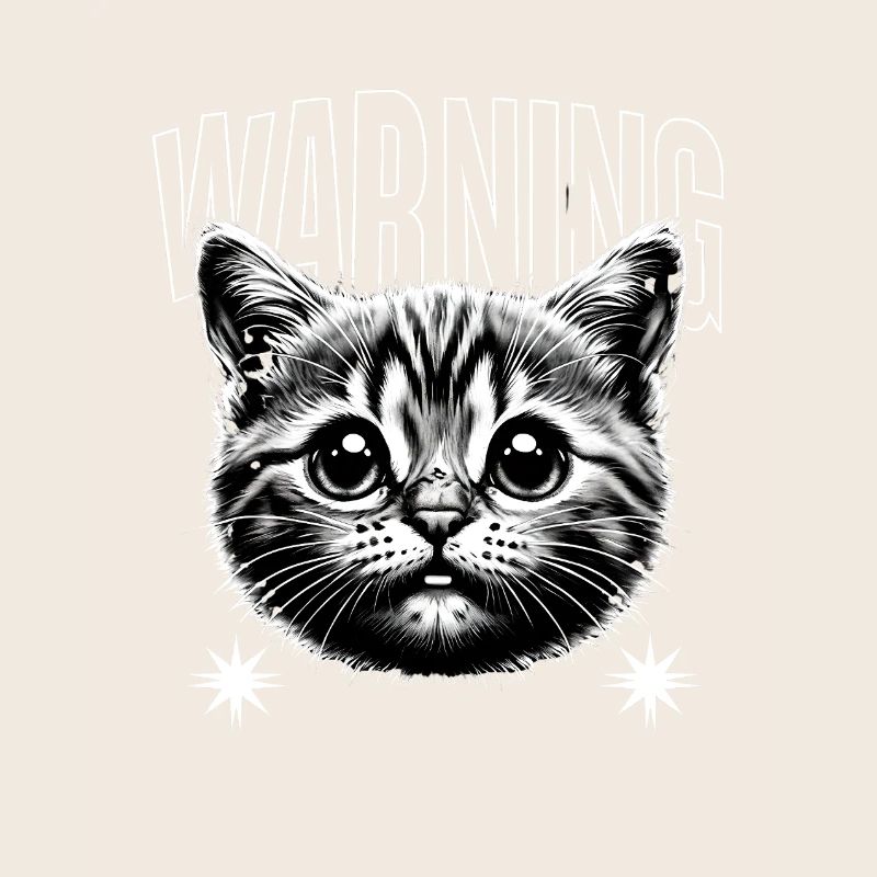 Warning Katze Mieze Geschenk