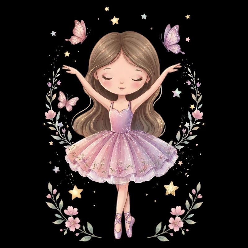 Ballerina Mädchen – Süßes Ballett Design mit Stern