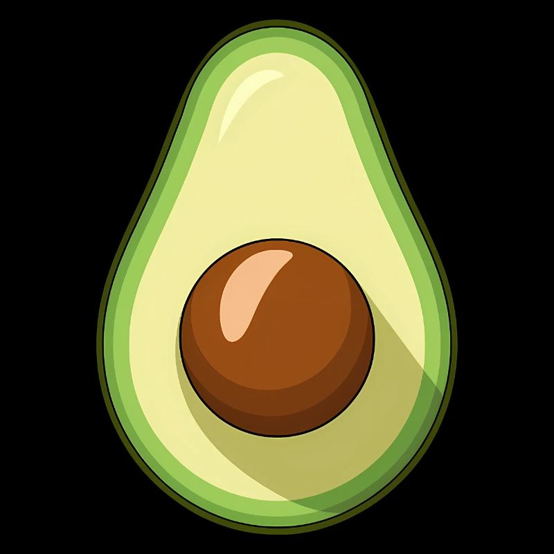 Avocado half halved
