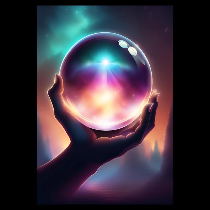 Boule de cristal magique à la main