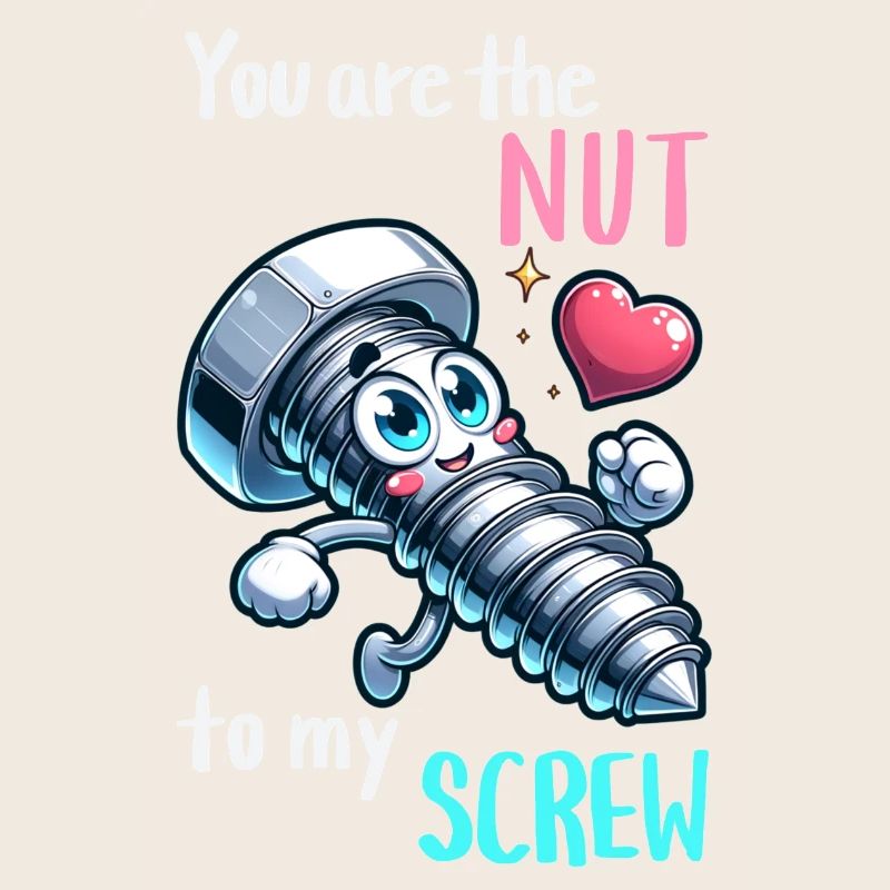 Funny Screwing Nut Pair Design