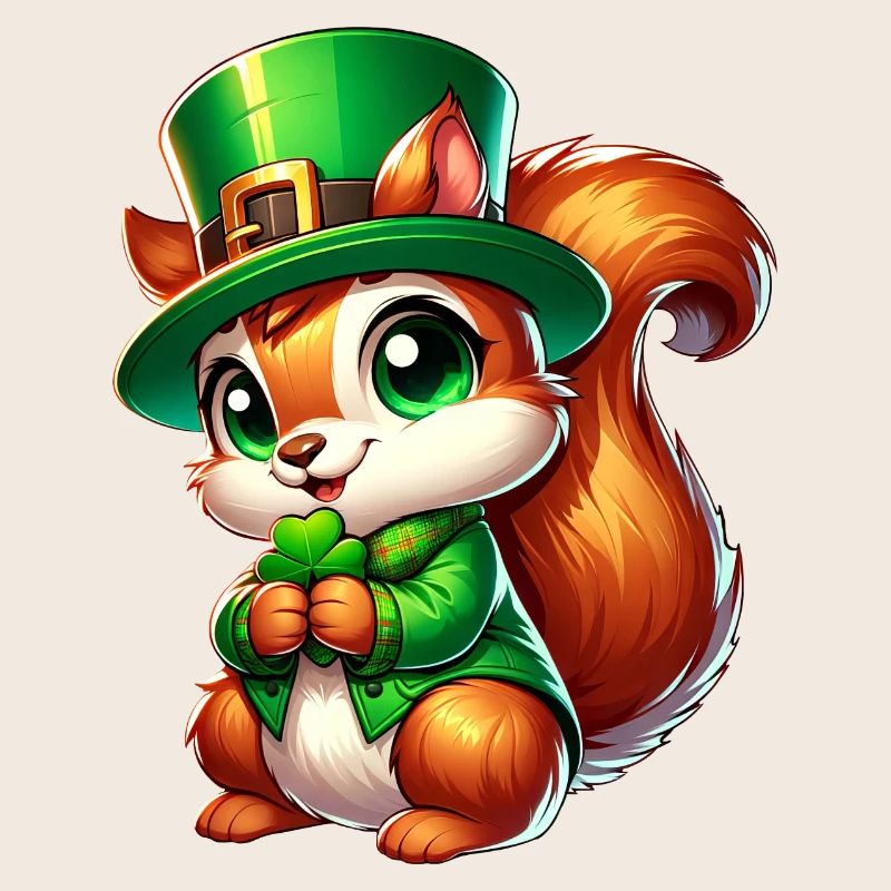 Conception de bande dessinée écureuil mignon de la Saint-Patrick