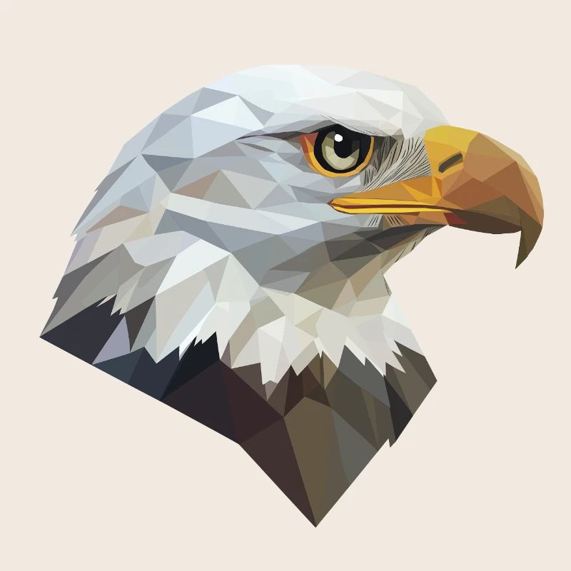 Adler Kopf Low Poly Art Logo Design