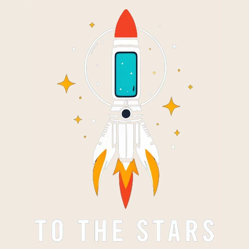 Rocket on a starry background