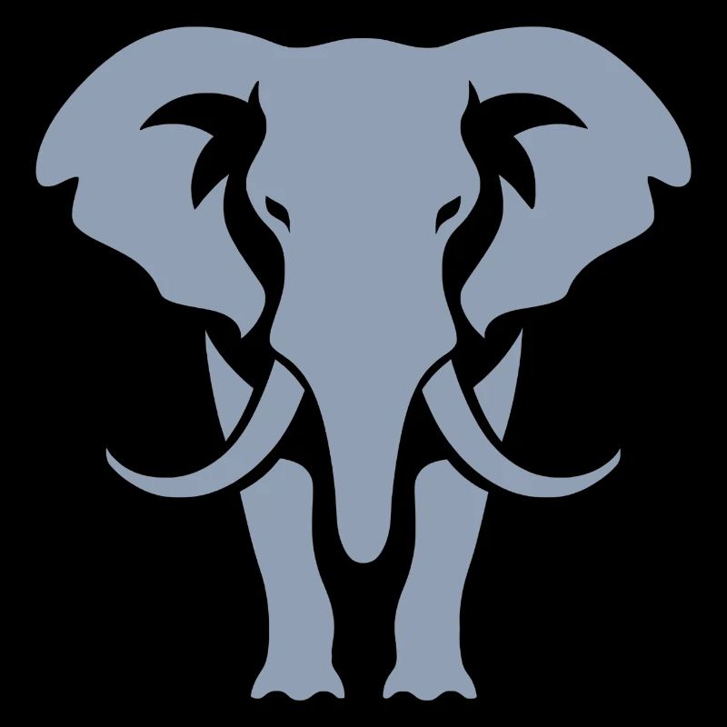 Elephant Silhouette White Logo