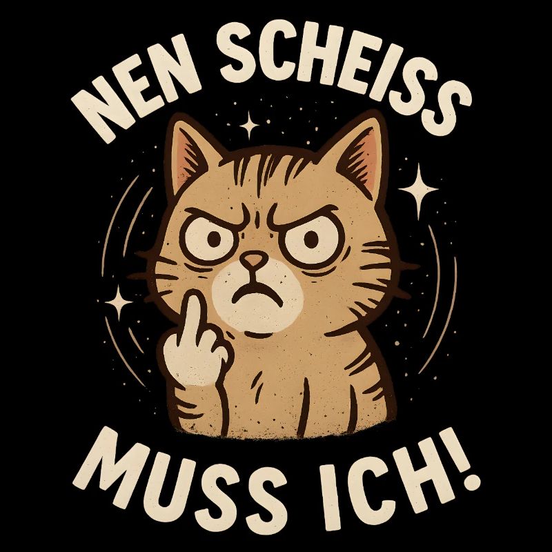 Lustige Katze mit frechem Spruch 'nen Scheiss