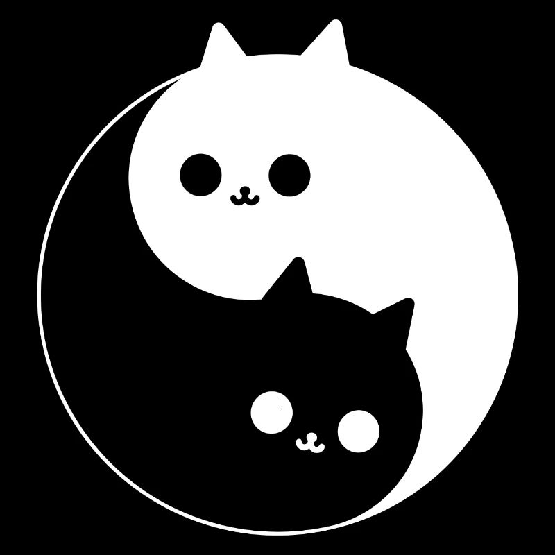 Cute Yin and Yang with Cats