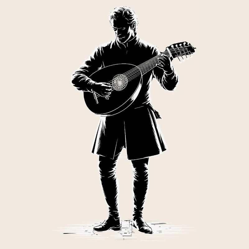 Barde médiéval avec luth