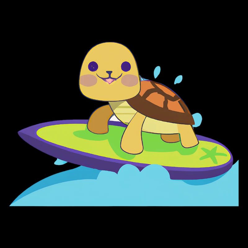Kawaii Turtle Surfer - Mignon design de plage