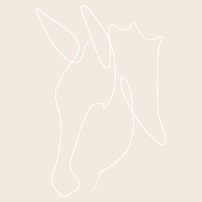 Minimal donkey head white