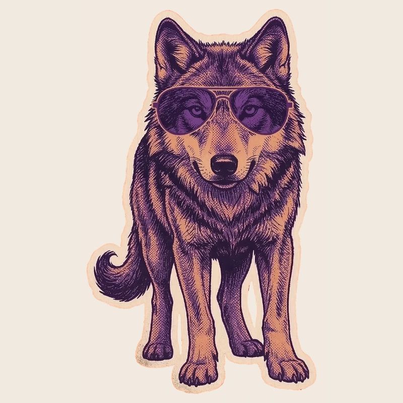 Wolf with sunglasses