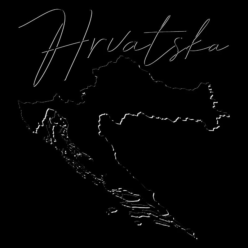 Croatia map as outline HR