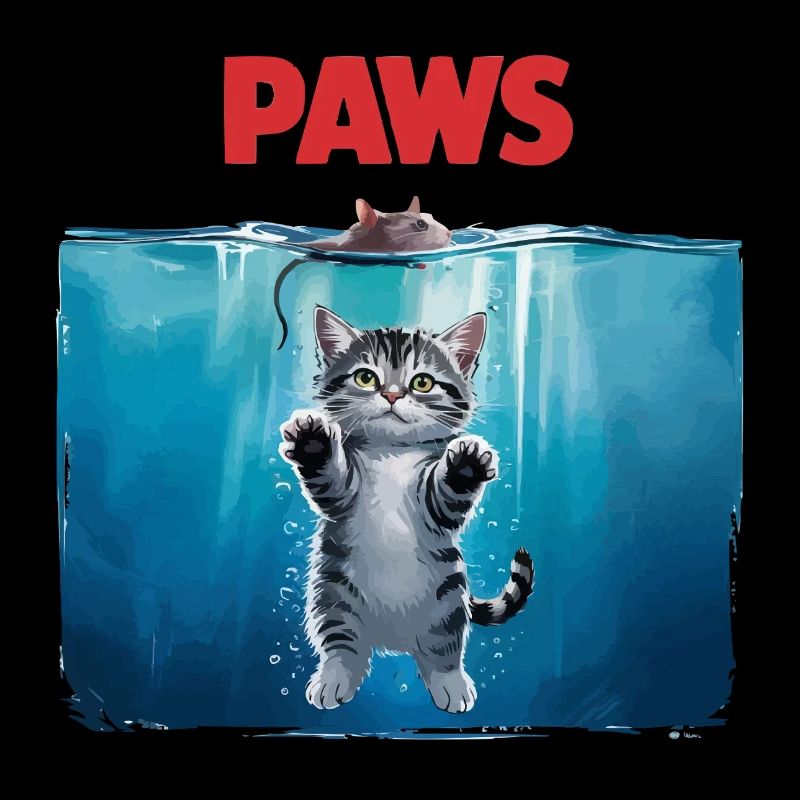 Parodie de chats PAWS - Conception amusante des mâchoires pour Kat
