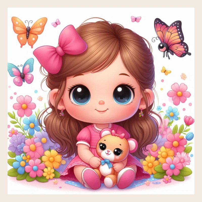 Kleines Mädchen mit ihrer Tigger-Puppe
