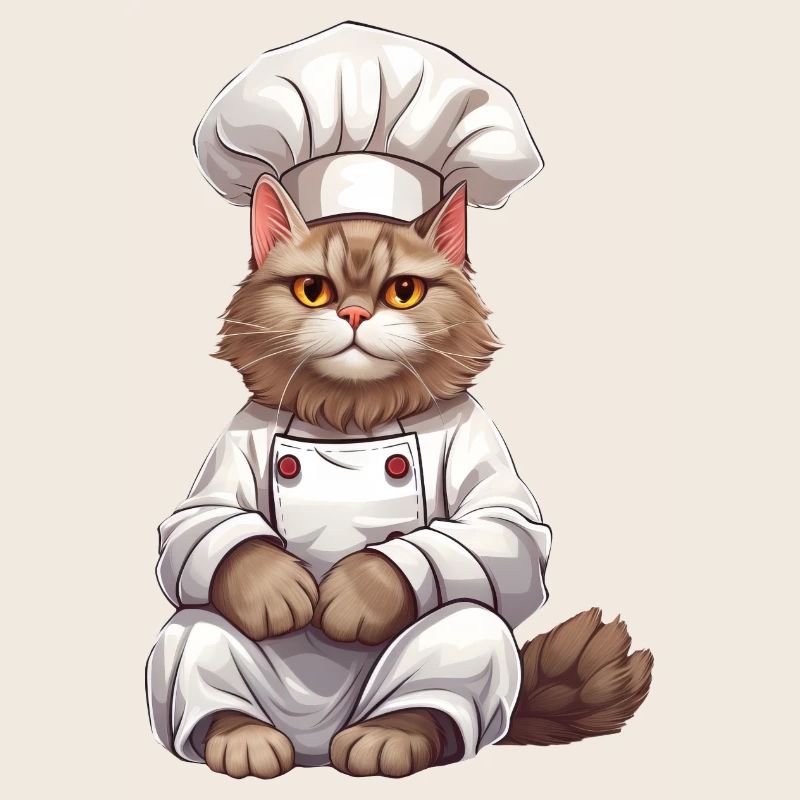 Cat Chef Design, Cat in Chef's Hat