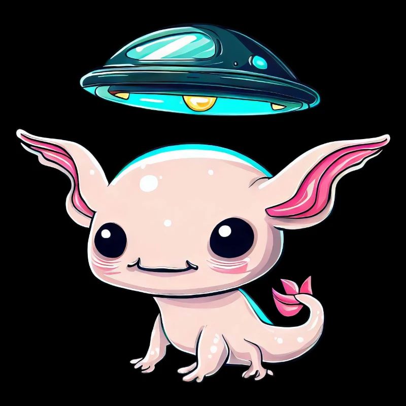 UFO-Entführung eines Axolotls durch ein Alien