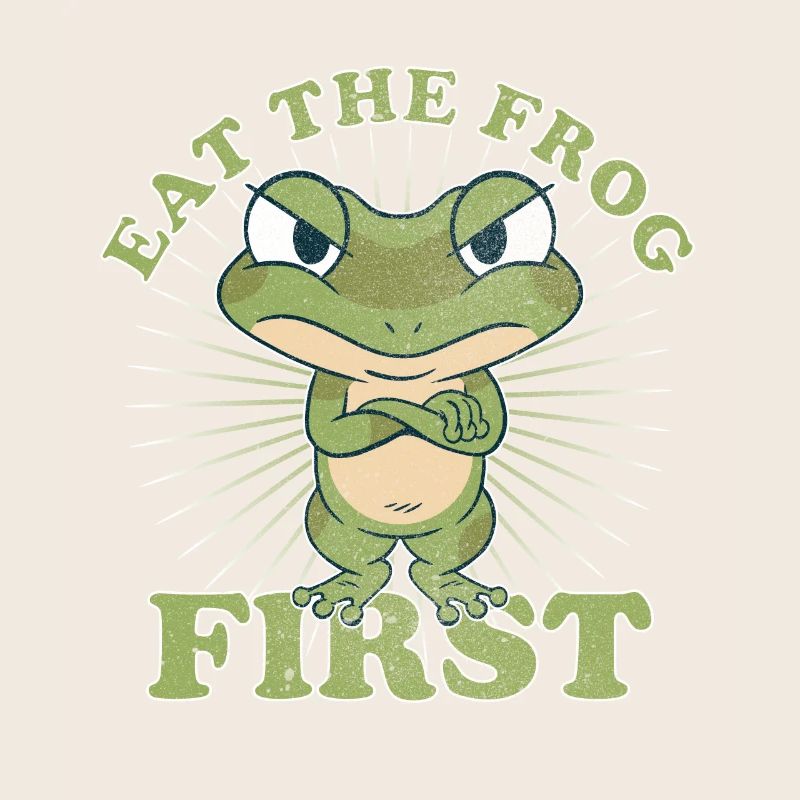 « Eat The Frog First » Vintage Comic Gestion du temps