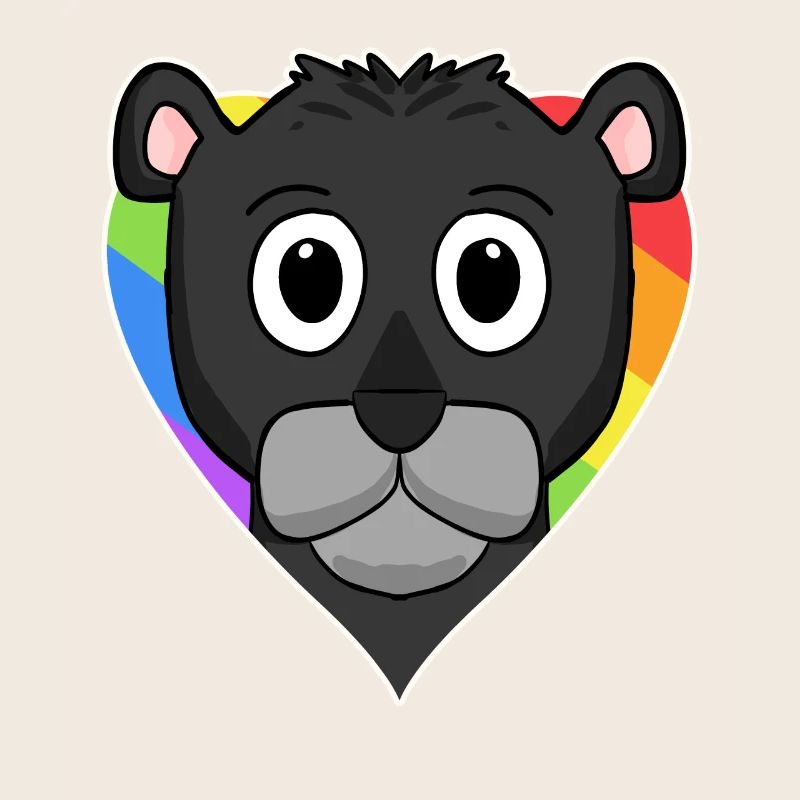 Schwarzer Panther Lgbt Regenbogen Farben