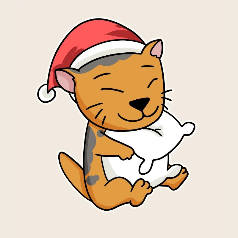 Scottish Fold-eared Cat Christmas Sleep